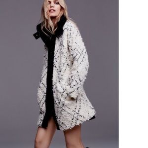 Free people buckle Boucle high collar coat